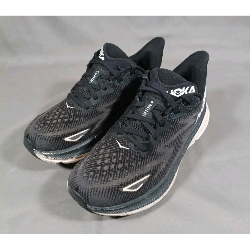 Hoka Shoes Womens 8.5 B Black Clifton 9 Running Sneakers 1127896 BWHTpl